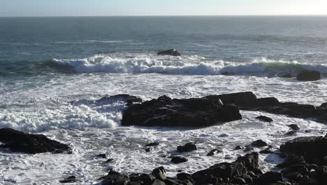 California-Waves-Splash-On-Rocks-By-Boulder-Beach-At-Salt-Point-Pan