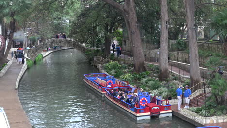 Texas-San-Antonio-Barges-Parked-On-River