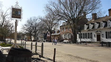 Virginia-Kolonial-Williamsburg-Blick-Auf-Straße-Und-Häuser