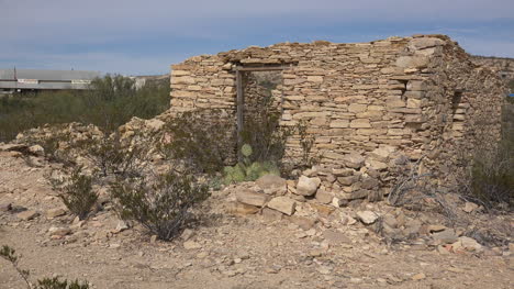 Texas-Terlingua-Stone-Ruin-With-Distant-Trading-Center-Zoom-Out