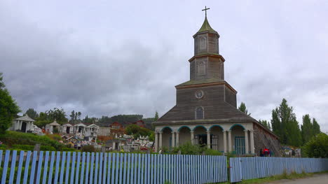 Chile-Chiloe-Holzkirche-In-Der-Nähe-Von-Castro