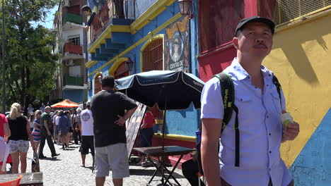 Argentina-Buenos-Aires-La-Boca-Colorful-Buildings-And-Tourists-Tilt-Up