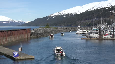 Alaska-Barcos-En-Lapso-De-Tiempo-Del-Puerto