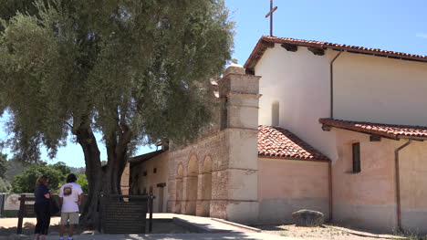 California-Mission-San-Antonio-De-Padua-Olive-Tree-And-People