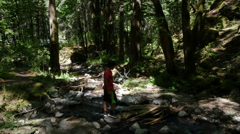 Oregon-Boy-Explores-By-Stream