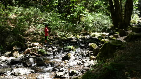 Oregon-Boy-In-Shade-By-Stream-Pan