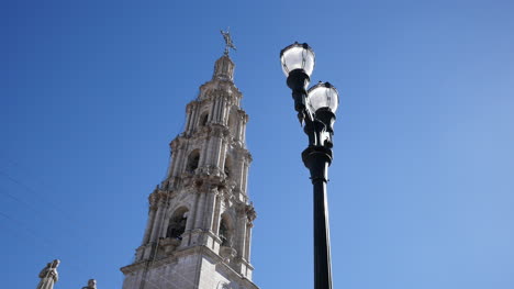 Mexico-San-Julian-Church-Tower-And-Street-Lights