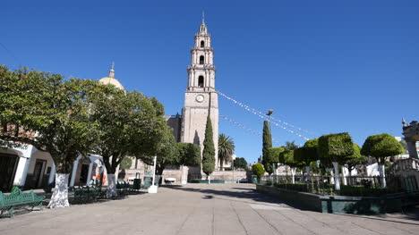 Mexico-Santa-Maria-Church-Tower-And-Blue-Sky