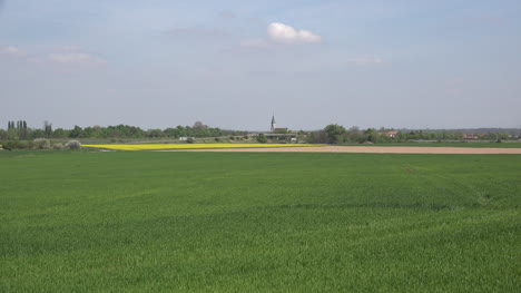 France-Alsace-Wheat-With-Village-And-Throughway