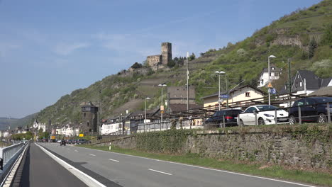 Germany-Rhine-Kaub-With-Road-And-Atv