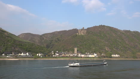 Germany-Barge-In-Rhine-Gorge-Below-Burg-Maus