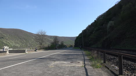 Germany-Bicycles-By-Highway-In-Rhine-Gorge