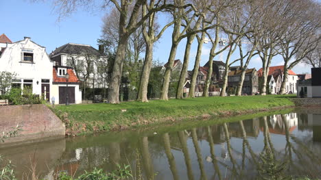 Netherlands-Schoonhoven-Reflections-In-Canal