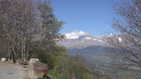 Francia-Pico-Alpino-Gama-Aravis-Con-Hojas-De-Primavera-Acercar