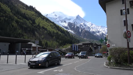 Frankreich-Mont-Blanc-über-Der-Chamonix-Straße