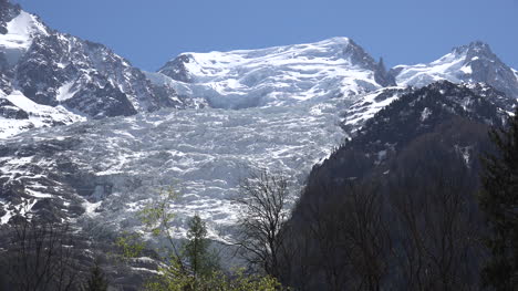 Frankreich-Glaciers-Les-Bossons-Blick-Mit-Frühlingsbaum