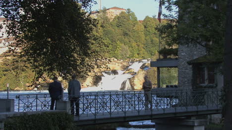 Switzerland-tourists-at-Rhine-Falls