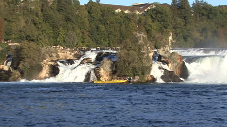 Switzerland-Rhine-Falls-tourist-boat