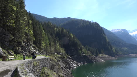 Austria-people-on-path-by-lake