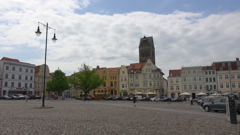 Germany-Wismar-market-square-and-dramatic-cloud
