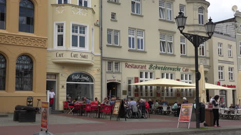 Germany-Wismar-outdoor-cafes