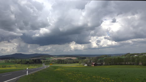 Germany-road-and-car-under-cloudy-sky