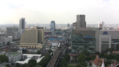 Bangkok-trains-on-rail-line