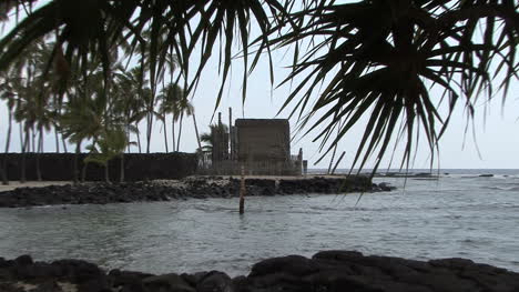 Hawaii-Ort-Der-Zuflucht-Zeremonielle-Hütte