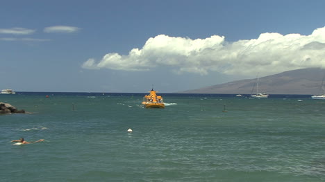 Maui-Yellow-submarine-and-swimmer