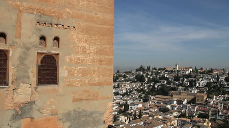 Alhambra-Mauer-Und-Stadt