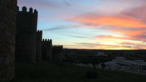 Spanien-Avila-Wände-Bei-Sonnenuntergang