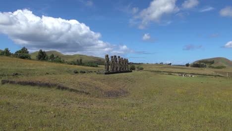 Easter-Island-Ahu-Akivi-on-grassy-base-zoom-out-6a