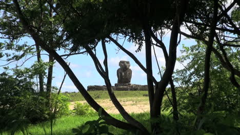 Easter-Island-Anakena-Ahu-Ature-Huke-zoom-through-tree-8a