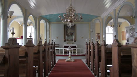 Groenlandia-Qaqortoq-Dentro-Del-Altar-De-La-Iglesia