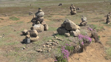 Island-Pingvellir-Feld-Der-Steinhaufen-1