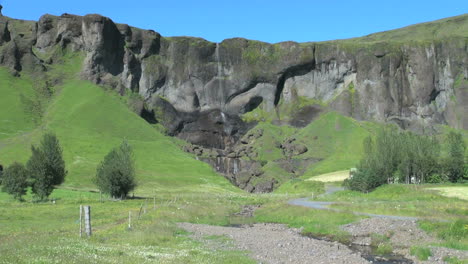 Iceland-south-cliffs-with-small-waterfall
