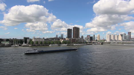 Netherlands-Rotterdam-barge-chugs-toward-bridge-3