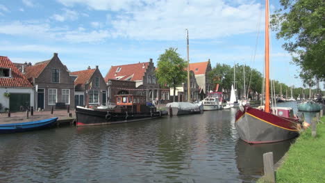 Netherlands-Edam-boat-tall-mast-on-canal-2