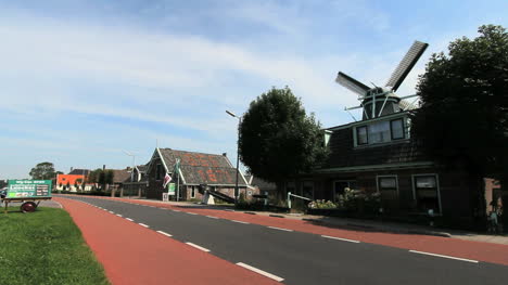 Netherlands-A-highway-passes-a-windmill-in-Alkmaar
