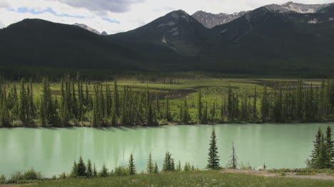 Kanada-Alberta-Bow-River-Grünliches-Wasser