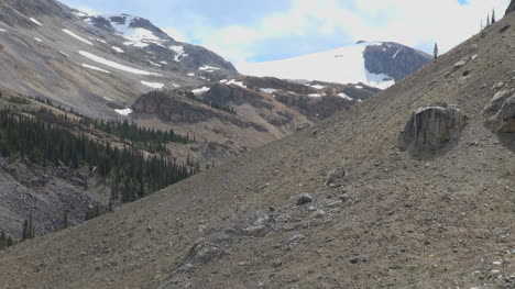 Canada-Icefields-Crowfoot-Glacier-and-talus-slope-s