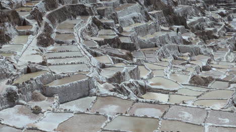 Peru-salt-pans-time-lapse-of-man-walking