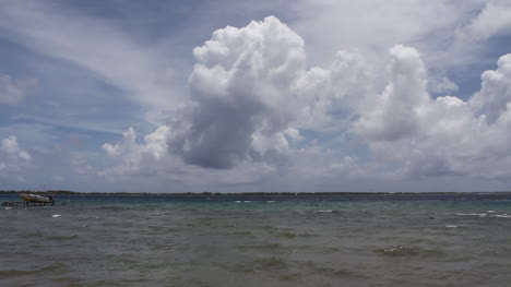 Puffy-cloud-over-the-Bora-Bora-lagoon