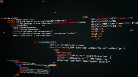 HTML-Programmiercode-Animation-Auf-Schwarzem-Hintergrund