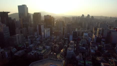 4K-Drohne-Wolkenkratzer-In-Der-Innenstadt-Von-Seoul-In-Gangnam-Südkorea