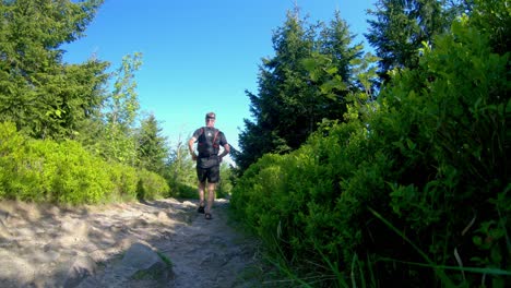 Slow-motion-trail-running-in-national-park-Orlické-hory