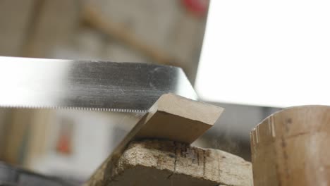 Steady-sawing-with-wood-saw---hand-saw