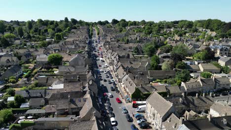 High-street-Burford-Cotswold-hills-Oxfordshire-UK-drone-aerial-view-1