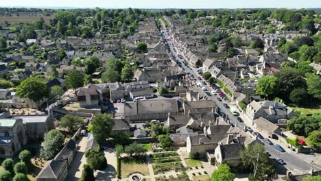 Burford-Cotswold-hills-Oxfordshire-UK-high-drone-aerial-view