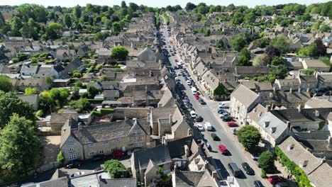 High-street-Burford-Cotswold-hills-Oxfordshire-UK-drone-aerial-view